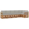 vidaXL Conjunto de Sof&aacute;s para Exterior 6 unid. Cinza Natural e Claro
