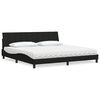 vidaXL Cama com colch&atilde;o Hanko 200x200 cm tecido preto