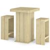 vidaXL 3 pcs conjunto de bar para jardim pinho impregnado
