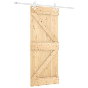 vidaXL Porta Deslizante Natural e Branco 80 x 210 cm
