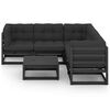 vidaXL 6 pcs conjunto lounge de jardim c/ almofad&otilde;es pinho maci&ccedil;o