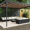 vidaXL 12 pcs conjunto lounge de jardim c/ almofad&otilde;es vime PE preto