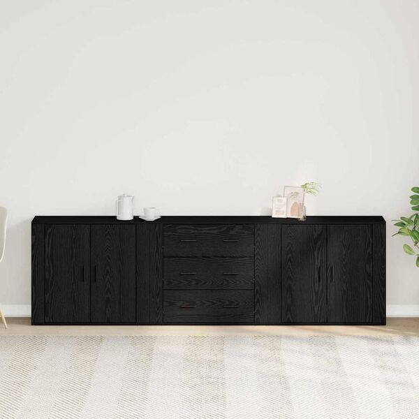 vidaXL Buffet Carvalho Preto 240 x 33 x 70 cm Madeira processada