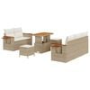 vidaXL Conjunto de Sof&aacute; de Jardim 8 unid. Bege vime PE