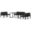 vidaXL 7 pcs conjunto lounge jardim com almofad&otilde;es alum&iacute;nio antracite