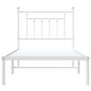 vidaXL Estrutura de cama com cabeceira 90x200 cm metal branco