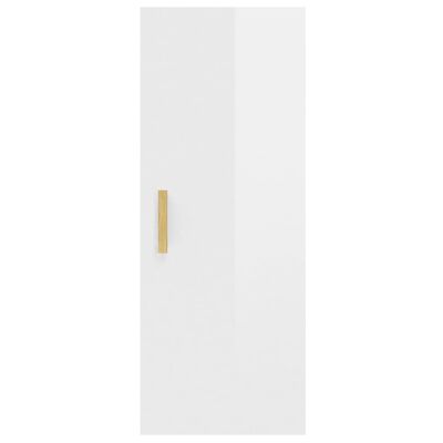 vidaXL Armário parede 34,5x34x90 cm derivados madeira branco brilhante