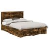vidaXL Estrutura da Cama com gaveta Carvalho Defumado 140 x 200 cm