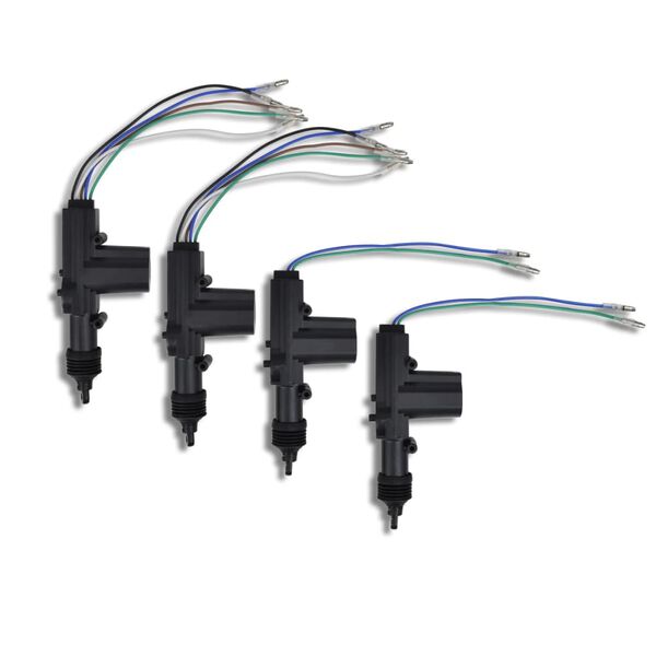 vidaXL Sistema fecho central + 2 comandos + 4 motores 12 V universal