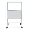 vidaXL Mesa de apoio c/ rodas 55x36x63,5cm derivados de madeira branco