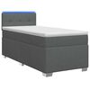 vidaXL Cama Box Spring com Colch&atilde;o e LED Cinzento-Escuro 80 x 200 cm