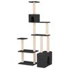 vidaXL &Aacute;rvore para gatos com postes de sisal Cinzento-Escuro 177,5 cm