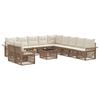 vidaXL Conjunto de Sof&aacute; de Jardim 12 pcs Bege vime PE