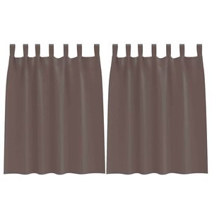 vidaXL Cortinas Blackout com Argolas 2 unid. Marrom Escuro Poli&eacute;ster