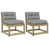 vidaXL Sof&aacute;s de jardim c/ almofad&otilde;es 2 pcs pinho impregnado