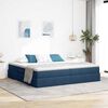 vidaXL Cama com arruma&ccedil;&atilde;o e colch&atilde;o Azul 200 x 200 cm Poli&eacute;ster