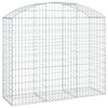 vidaXL Cesto gabi&atilde;o arqueado 150x50x120/140 cm ferro galvanizado