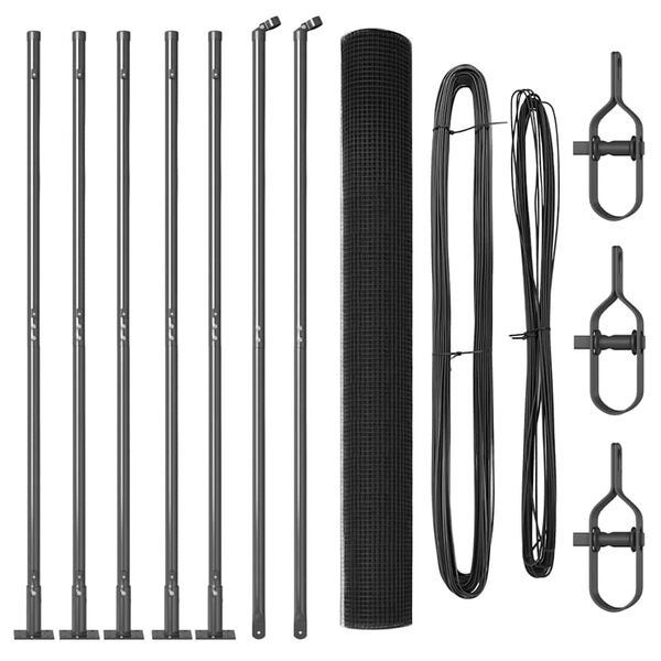 vidaXL Poste de Cerca Cinzeto 10 x 1,4 m (malha de 12 x 12 mm)