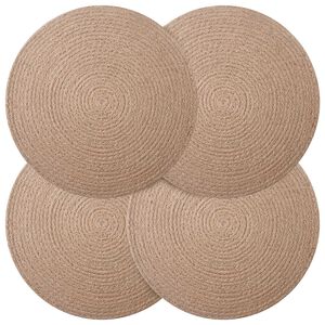 vidaXL Sousplat de Juta 4 pcs Natural &Oslash; 30 cm 100% Juta Tossa