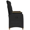 vidaXL Banco reclin&aacute;vel com mesa Preto 126 x 65 x 112 cm vime PE
