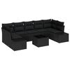 vidaXL Conjunto de Sof&aacute; de Jardim 8 unid. Preto vime PE