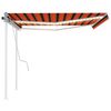 vidaXL Toldo retr&aacute;til manual com luzes LED 4,5x3,5m laranja e castanho