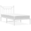 vidaXL Estrutura de cama com cabeceira 90x190 cm metal branco