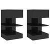 vidaXL Mesas de cabeceira 2 pcs 40x35x65 cm preto brilhante