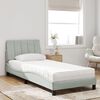 vidaXL Cama com colch&atilde;o Hanko 90x190 cm veludo cinzento-claro