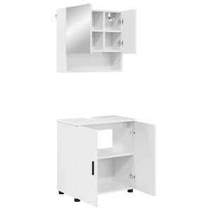 vidaXL Conjunto de M&oacute;veis para Banheiro 2 pcs Branco Brilhante