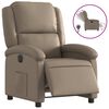 vidaXL Poltrona reclin&aacute;vel el&eacute;trica couro artificial cor cappuccino