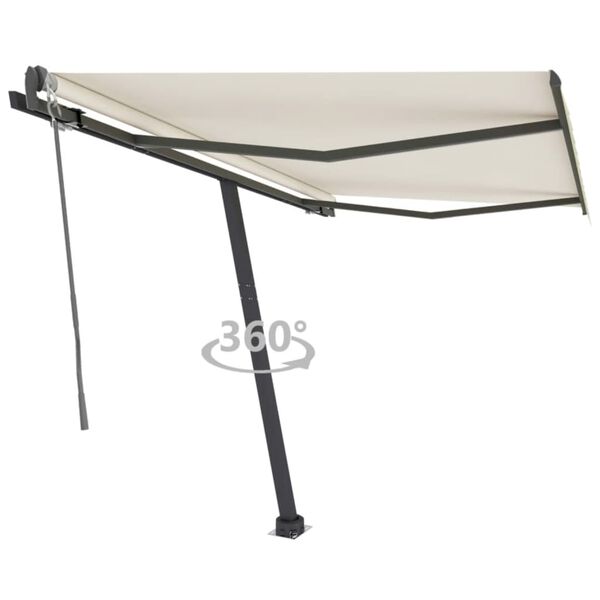 vidaXL Toldo autom&aacute;tico independente 350x250 cm cor creme