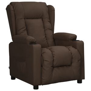 vidaXL Poltrona reclin&aacute;vel couro artificial castanho