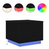 vidaXL Mesa de centro com luzes LED, carvalho preto, 50x50x40 cm