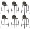 vidaXL Bancos de bar 6 pcs tecido cinzento-escuro