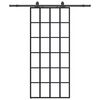 vidaXL Porta deslizante c/ conj. ferragens 90x205cm vidro ESG preto
