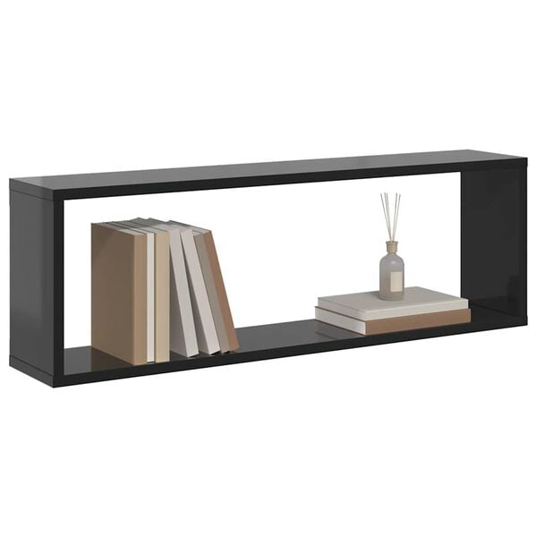 vidaXL Estantes parede c&uacute;bicas 2 pcs contr. 80x15x26,5 cm cinza brilh.