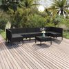 vidaXL 8 pcs conjunto lounge de jardim c/ almofad&otilde;es vime PE preto