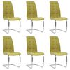 vidaXL Cadeiras de jantar cantilever 6 pcs tecido verde