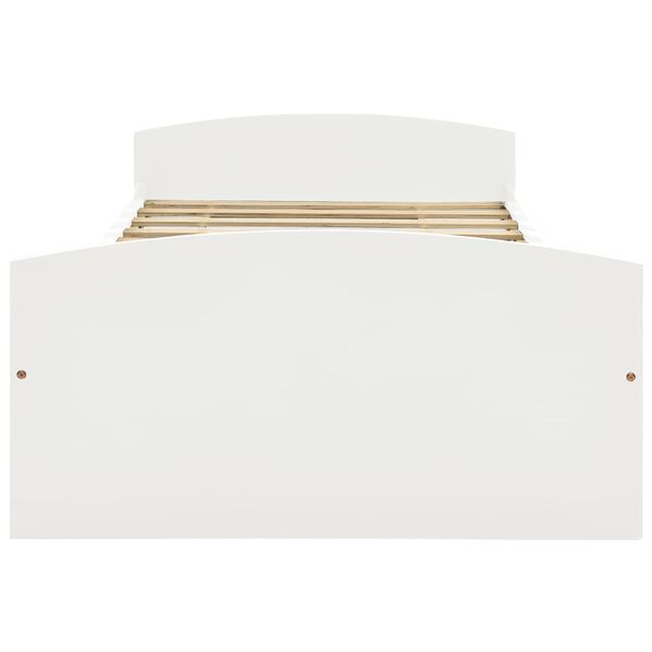 vidaXL Estrutura de cama com 2 gavetas 90x200 cm pinho maci&ccedil;o branco