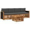 vidaXL Conjunto de Sof&aacute;s para Exterior 5 unid. Natural e Antracite