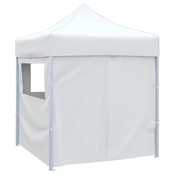 vidaXL Tenda dobr&aacute;vel profissional festas 4 paredes 2x2m a&ccedil;o branco