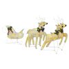 vidaXL Decora&ccedil;&atilde;o Natal renas/tren&oacute; de exterior 100 luzes LED dourado