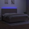 vidaXL Cama box spring colch&atilde;o/LED 200x200cm tecido cinza-acastanhado
