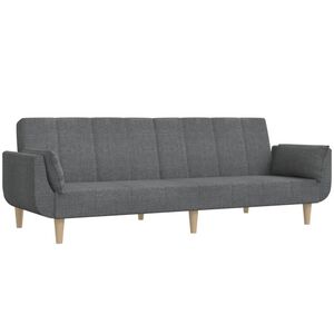 vidaXL Sof&aacute;-cama 2 lugares com duas almofadas tecido cinzento-claro