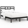 vidaXL Estrutura de cama casal 135x190 cm madeira maci&ccedil;a preto