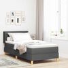 vidaXL Cama com Estrado Cinzento escuro 100 x 200 cm tecido