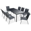 vidaXL Conjunto de jantar para jardim 9 pcs preto