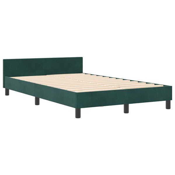 vidaXL Cama Box com cabeceira Verde Escuro 120 x 190 cm Veludo