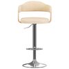 vidaXL Bancos de bar 2 pcs madeira curvada e couro artificial creme